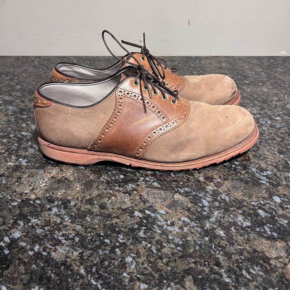 Footjoy Classics Men's Size 10.5C Golf Shoes 78980 Tan Brown Leather